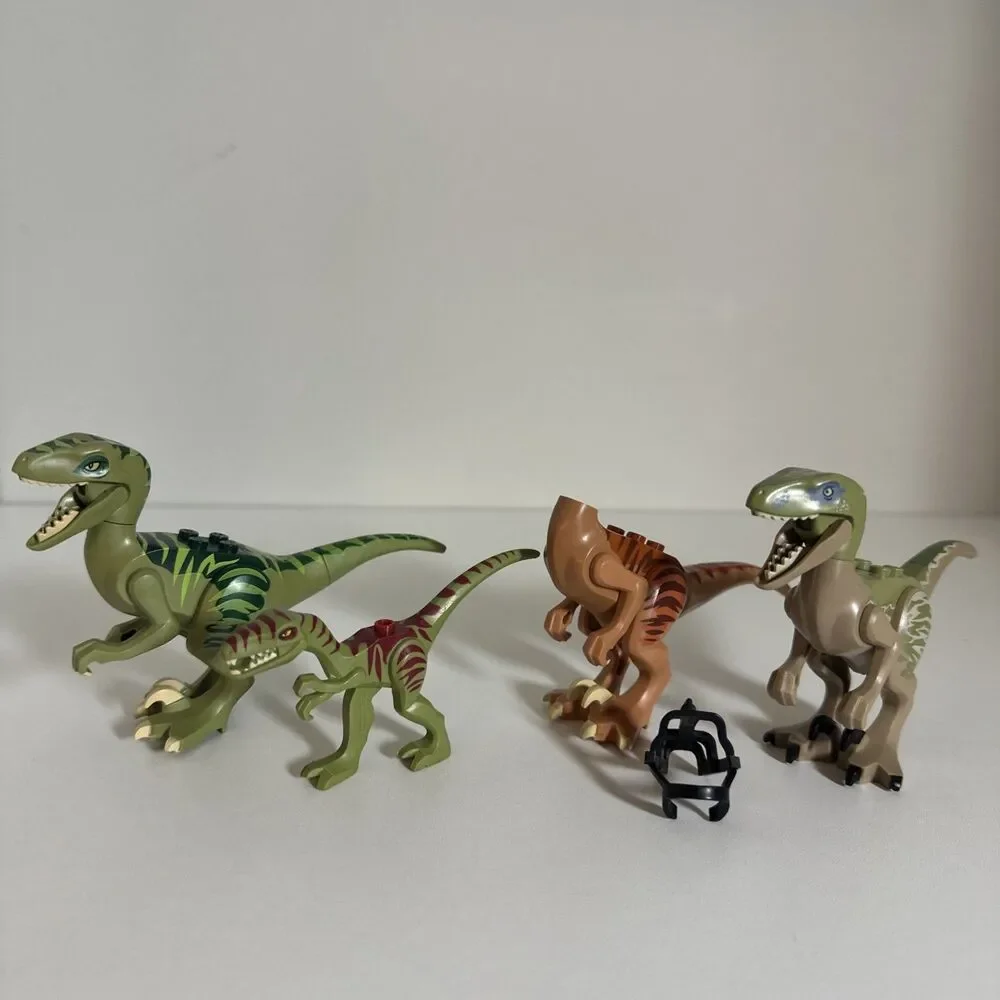 LEGO Jurassic Park Dinosaur Lot velociraptor raptor beige claws Coelophysis